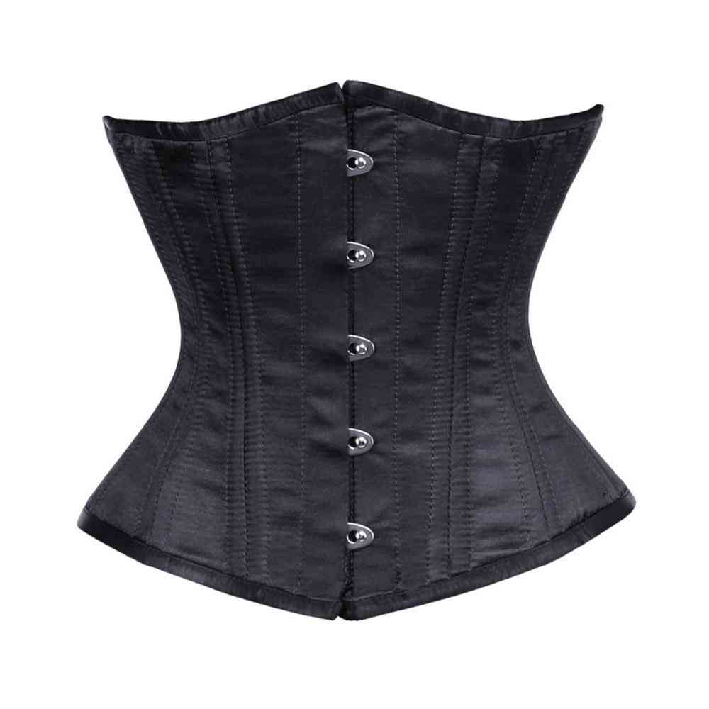 Attitude Corsets - Satin Corset sous la poitrine - Noir